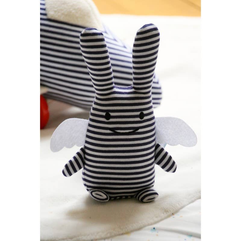 Ange Lapin Doudou avec Hochet - Marinière