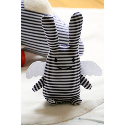 Ange Lapin Doudou avec Hochet - Marinière