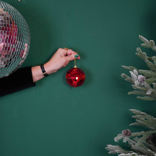 Disco Christbaumkugel Rot - 8cm