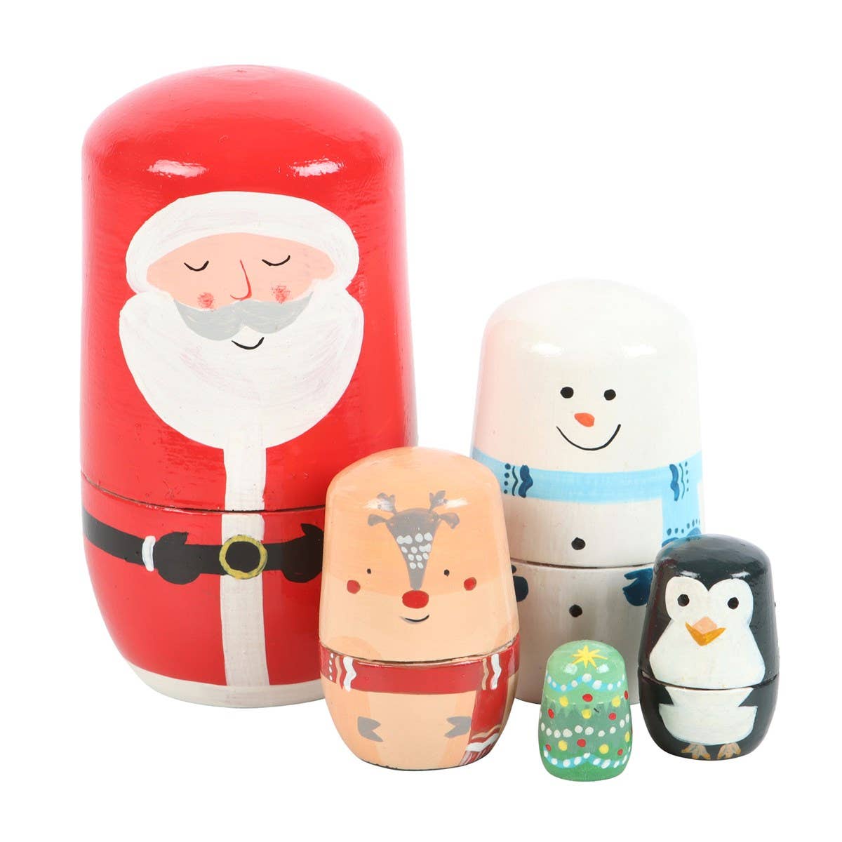 Russische Weihnachts-Matroschka-Puppen-Set
