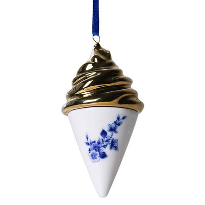 Ornement de Noël Cornet de Glace Doré