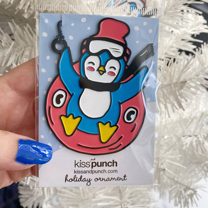 Hängedeko Pinguin beim Skifahren