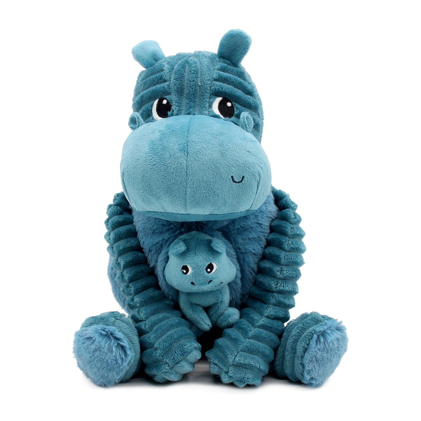 LES PTIPOTOS - HIPPOPOTAME MAMAN & BÉBÉ 25CM BLEU