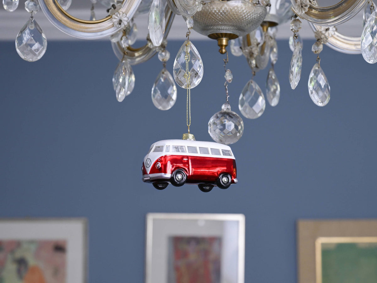 Weihnachtsdeko VW T1 Bus Rot & Weiß