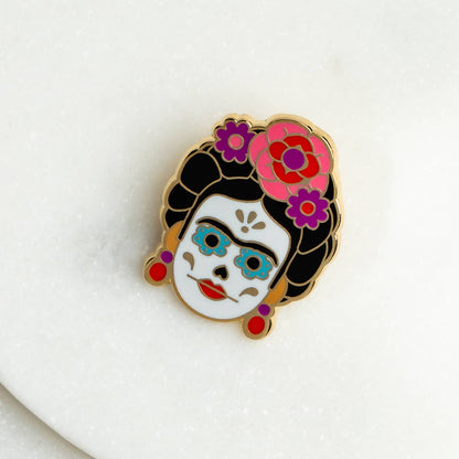 Anstecker Frida Día de Muertos