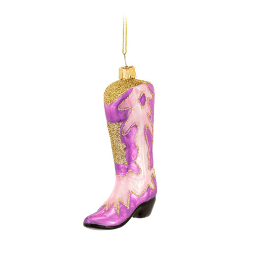 Weihnachtskugel rosa Cowboystiefel