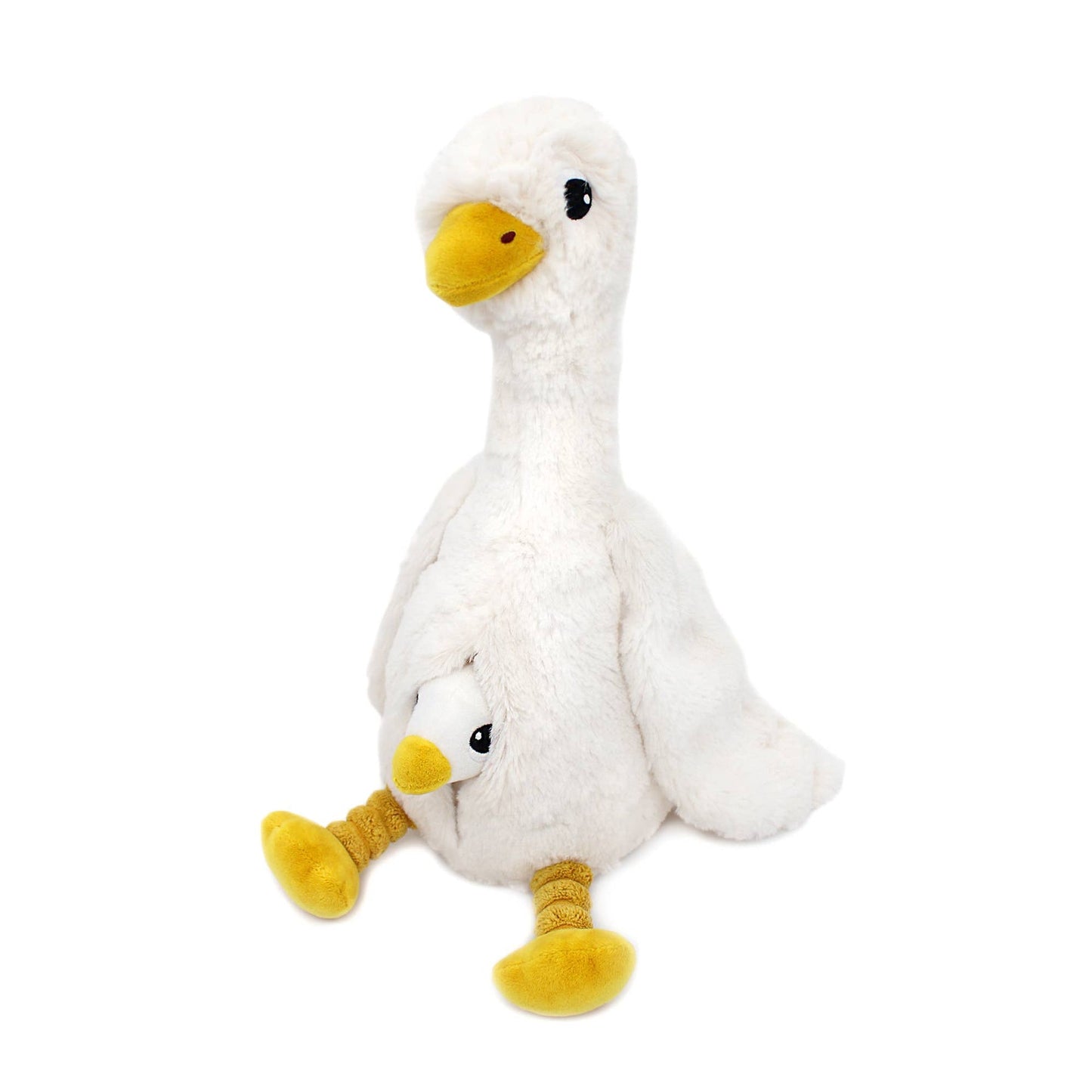 LES PTIPOTOS - OIE EN PELUCHE MAMAN & BÉBÉ 36CM BLANCHE