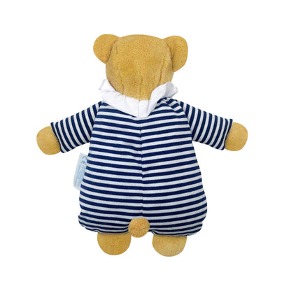 Ours Nid d'Ange Doudou avec Hochet - Coton Marinière