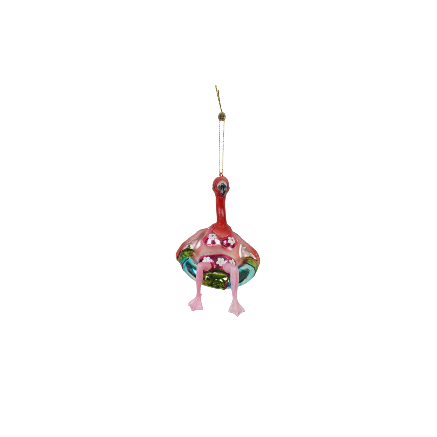 Weihnachtskugel Flamingo am Strand