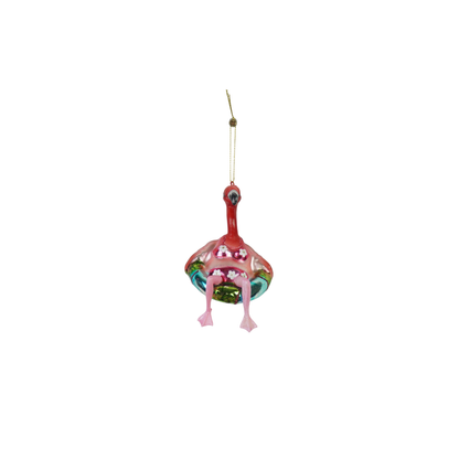 Weihnachtskugel Flamingo am Strand