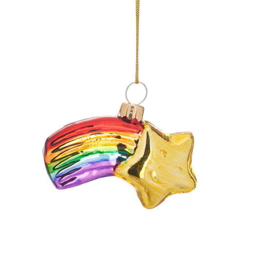 Weihnachtskugel Sternschnuppe Regenbogen