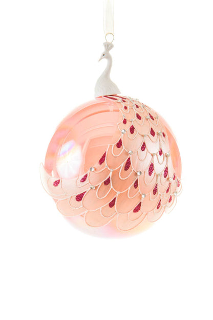 Rosa Pfau Weihnachtskugel