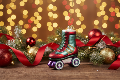 Weihnachtskugel Rollschuh