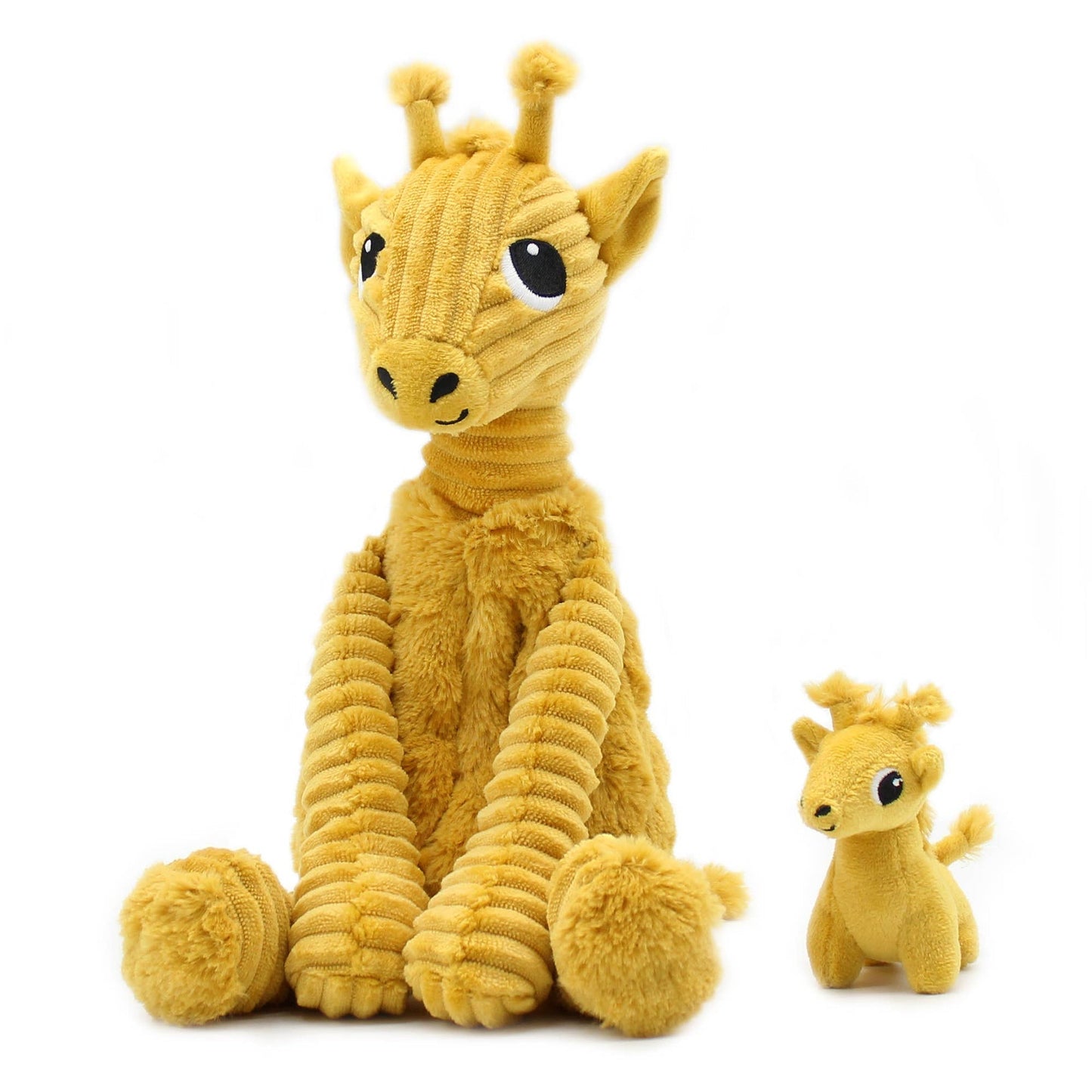 LES PTIPOTOS - GIRAFE MAMAN & BÉBÉ 30CM MOUTARDE