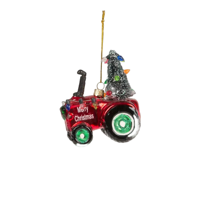 Festive Tractor Christmas Bauble