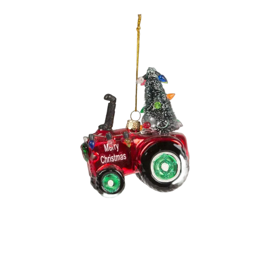 Weihnachtskugel Festlicher Traktor