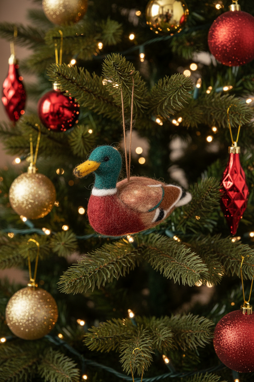 Weihnachtskugel aus Filz Maddox die Stockente