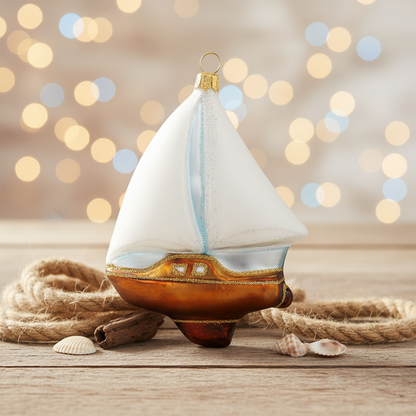 Weihnachtskugel Segelboot