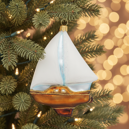 Weihnachtskugel Segelboot
