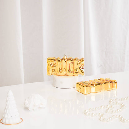 Boule de Noël FUCK Doré par Housevitamin bv