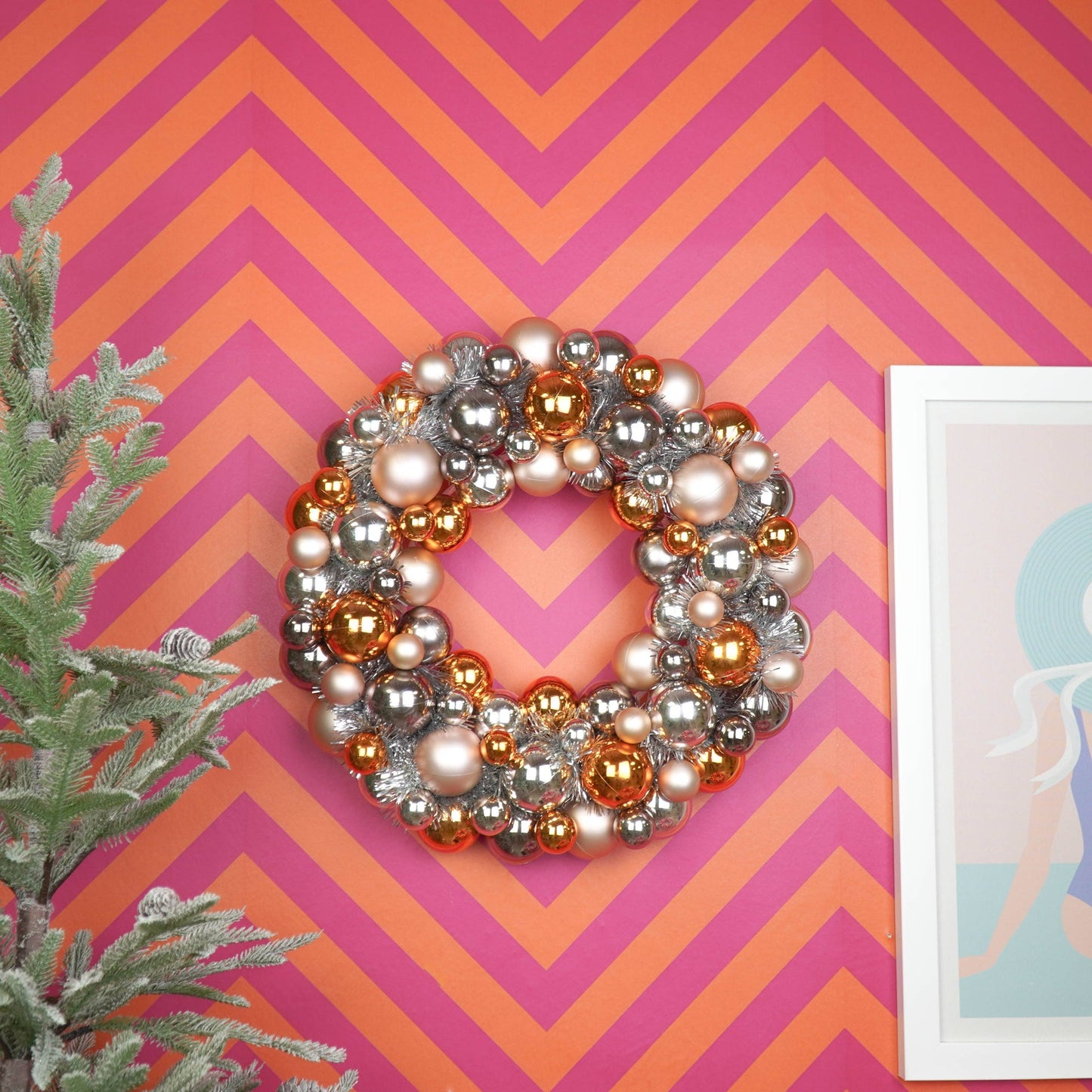 Couronne de Noël - Boules de Noël - Champagne