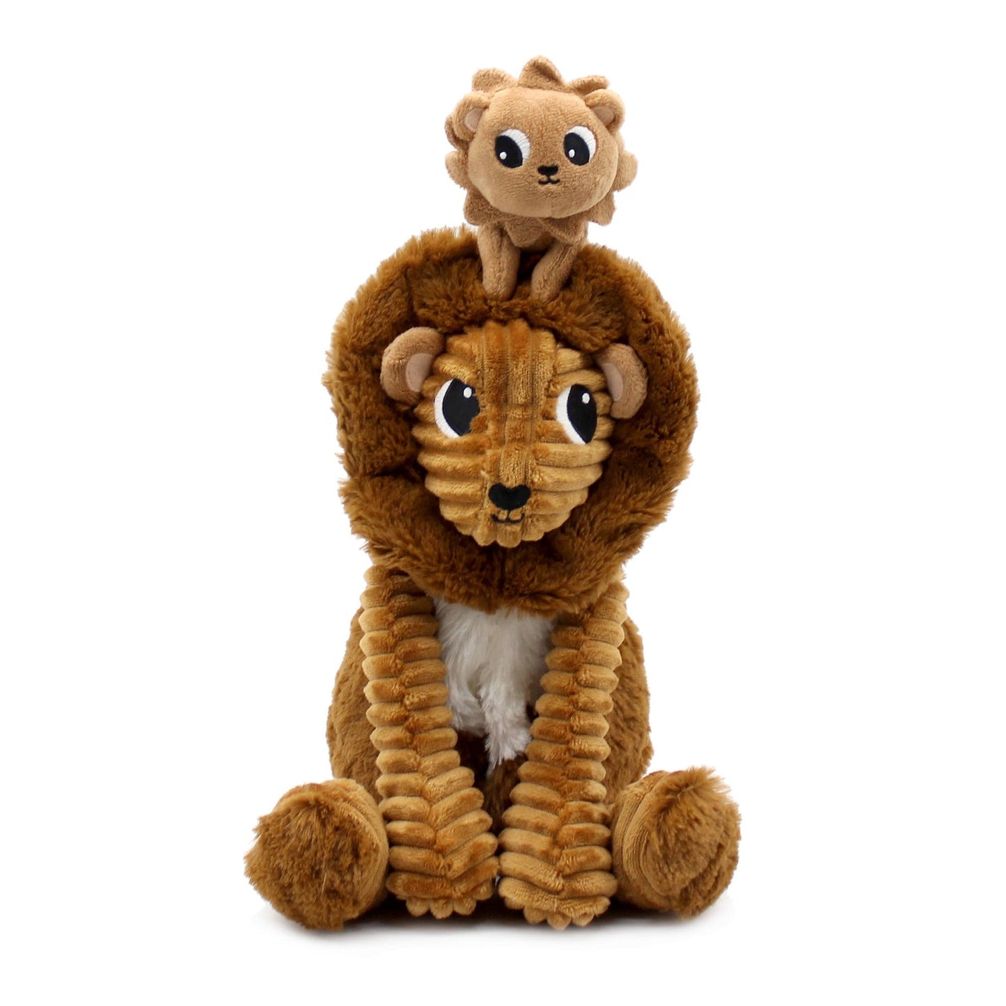 LES PTIPOTOS - LION PAPA & BÉBÉ 25CM SUCRE BRUN