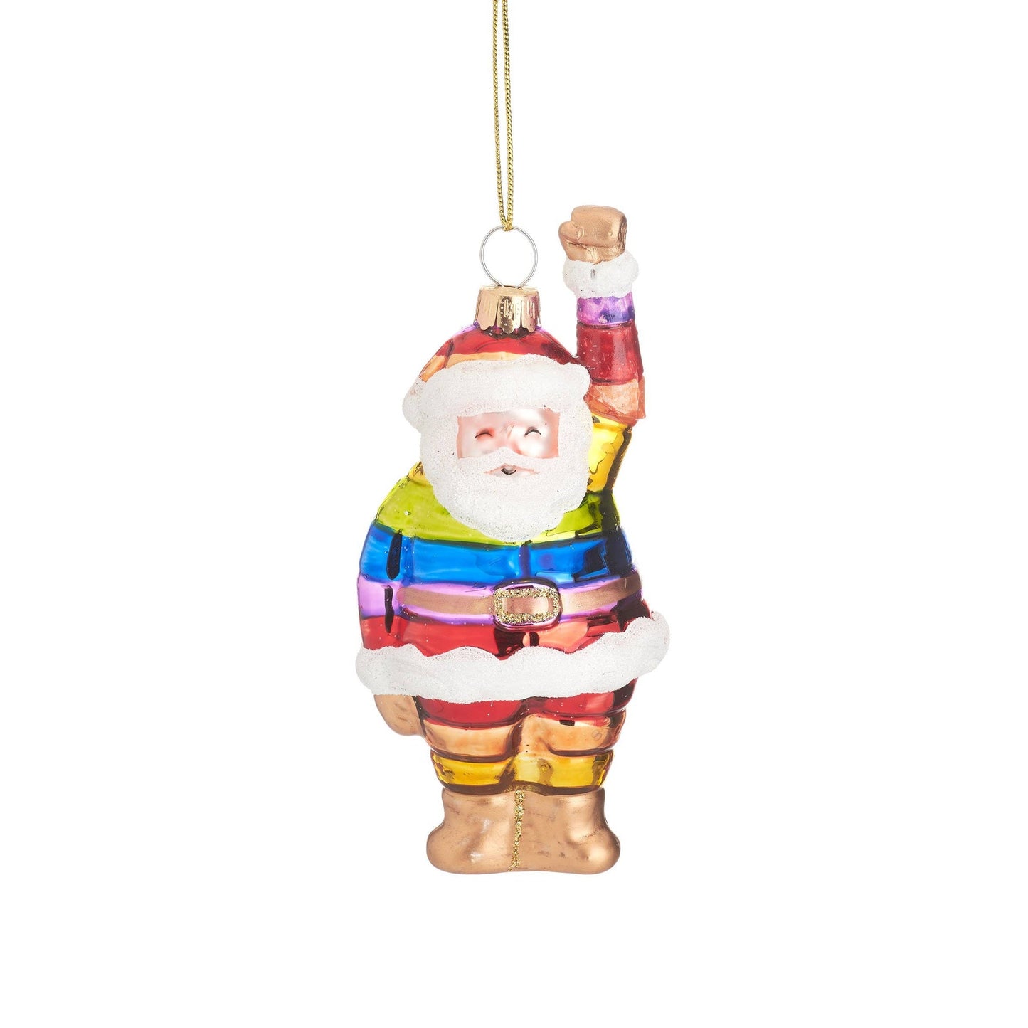 Rainbow Santa Christmas Bauble