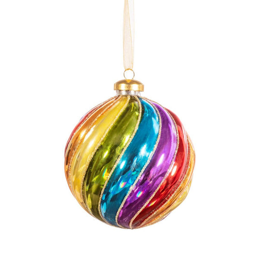 Weihnachtskugel Regenbogenspirale