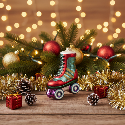 Weihnachtskugel Rollschuh