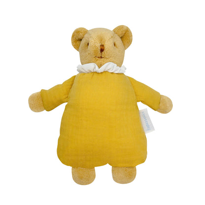 Ours Nid d'Ange Doudou avec Hochet - Coton Bio Curry