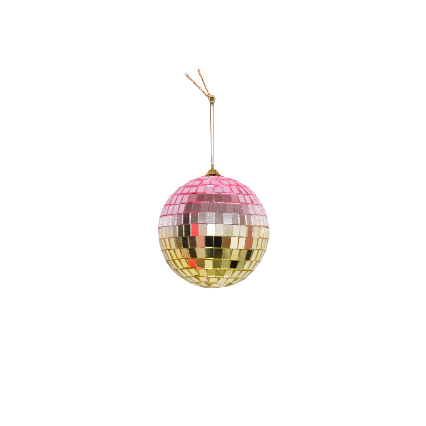 Boule de Noël Disco Rose/Or - 10cm