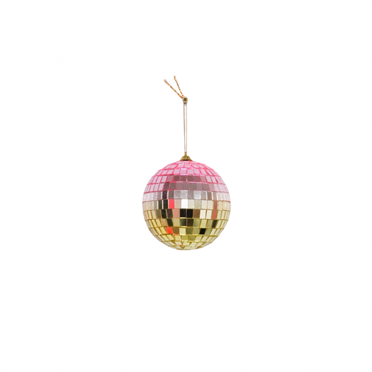 Weihnachtsdisco-Kugel Roségold/Gold - 8cm