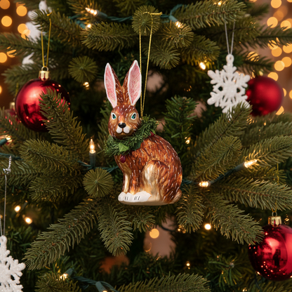 Hanging Christmas Bunny Decoration