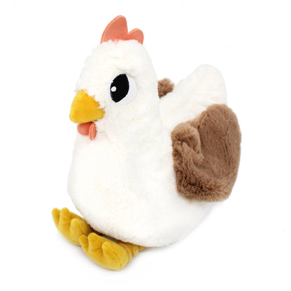 LES PTIPOTOS - PELUCHE POULE MAMAN & BÉBÉ 32CM BLANCHE