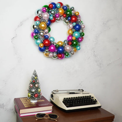 Couronne de Noël - Boules de Noël - Multicolore