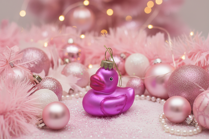 Pink Rubber Duck Christmas Bauble