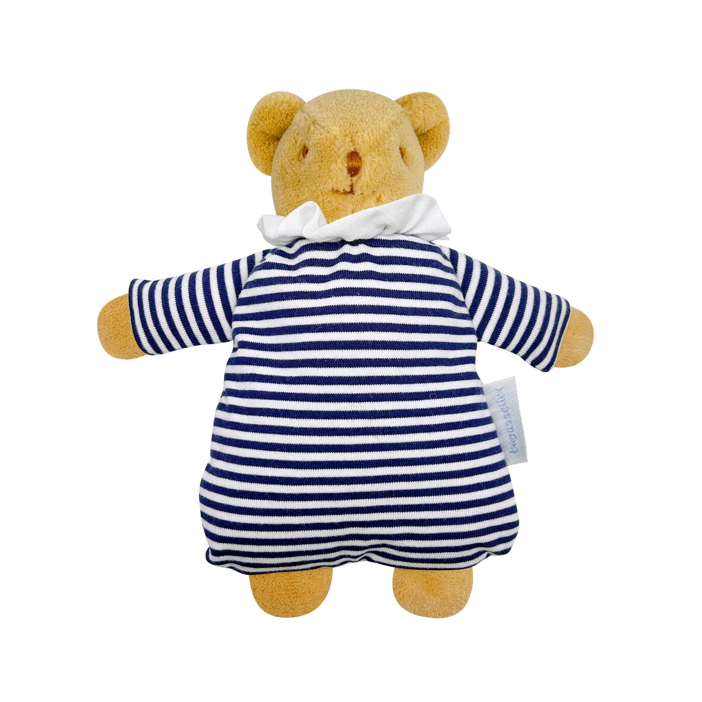 Ours Nid d'Ange Doudou avec Hochet - Coton Marinière