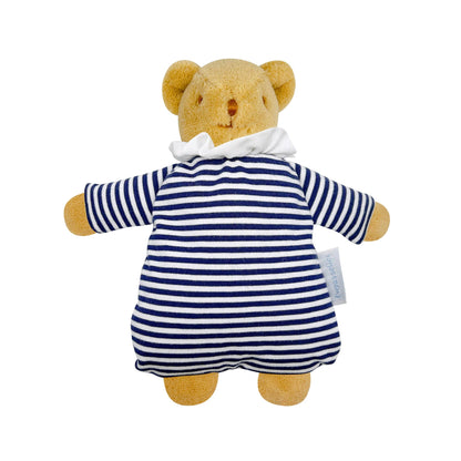 Ours Nid d'Ange Doudou avec Hochet - Coton Marinière