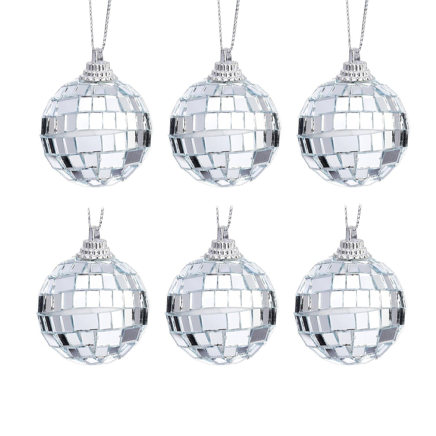 Mini-Christbaumkugeln mit Facetten im 6er-Pack