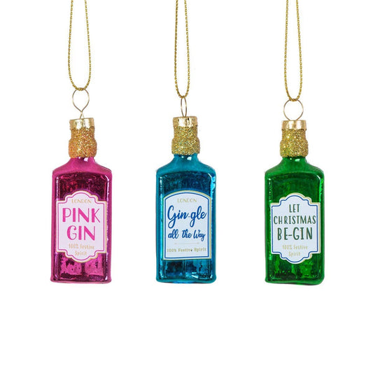 Mini boules de Noël bouteilles de Gin par Sass & Belle - 5055992772393