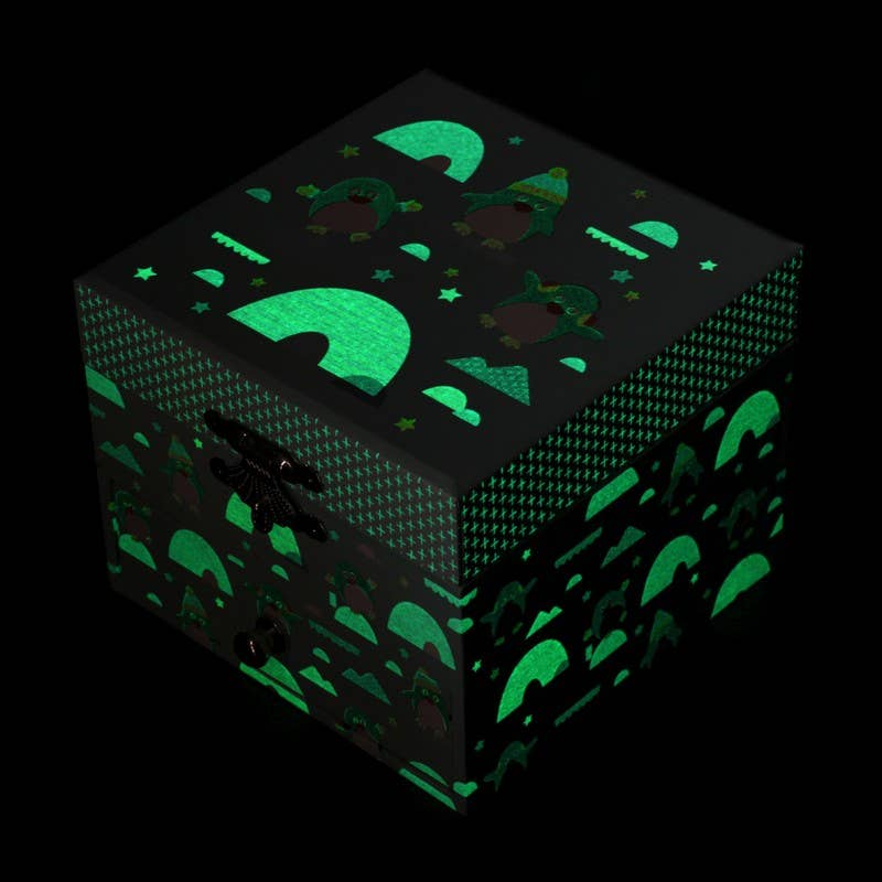 Boite à Musique Cube Phosphorescent Pingouin
