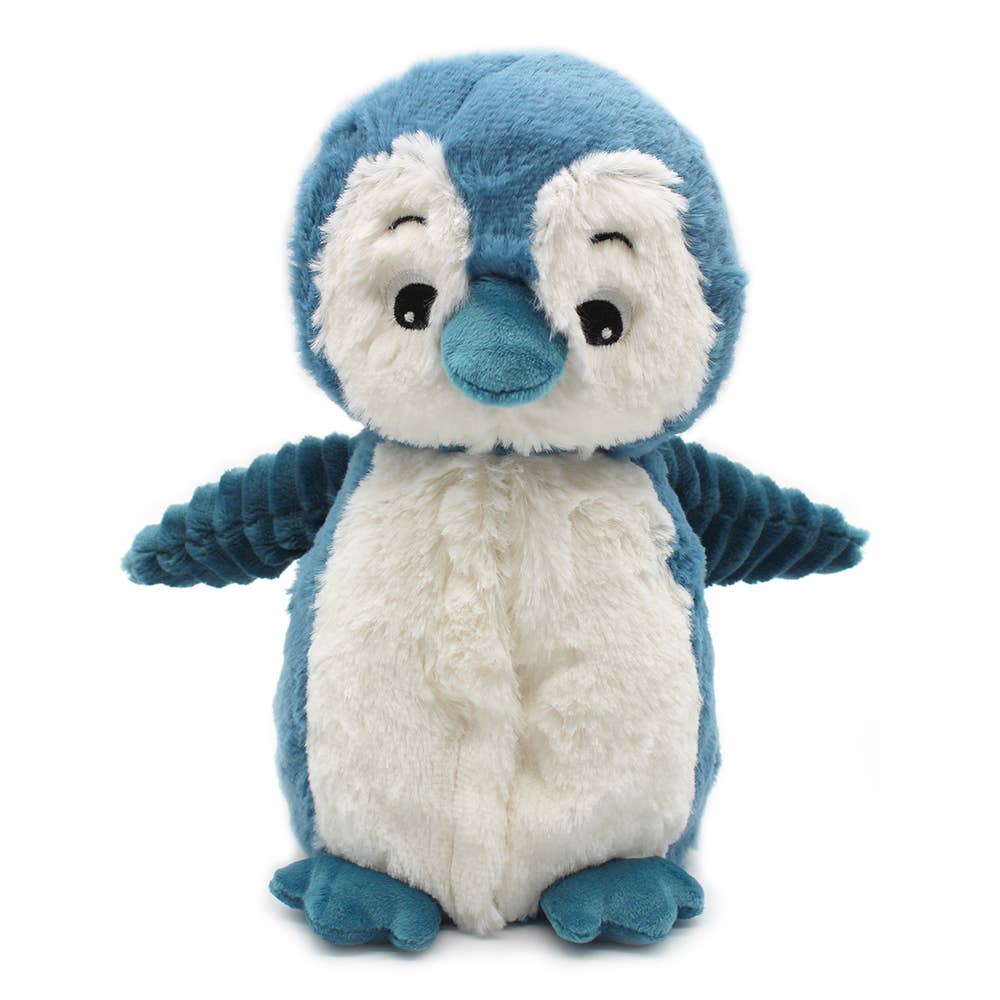 LES PTIPOTOS - PELUCHE MAMAN & BÉBÉ PINGOUIN BLEU 25CM