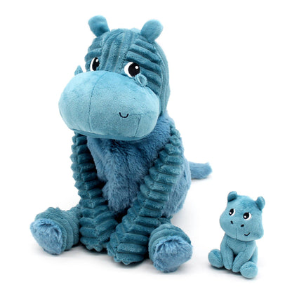 LES PTIPOTOS - HIPPOPOTAME MAMAN & BÉBÉ 25CM BLEU