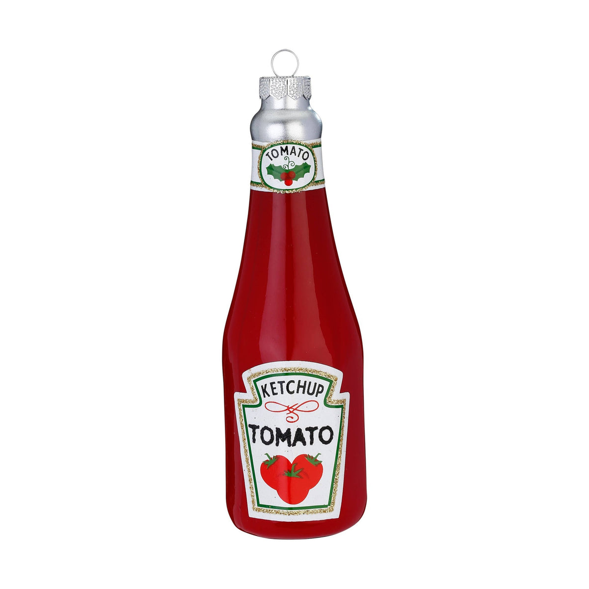 Ornement de Noël Ketchup, en verre, 13 cm – Holly & Jolly