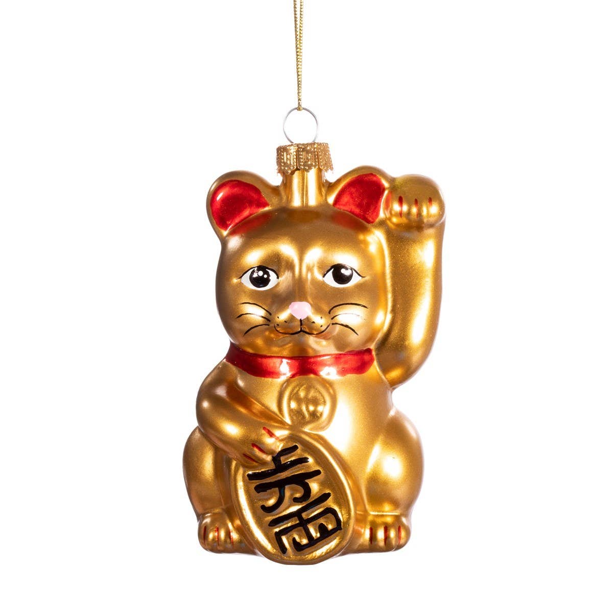 Boule de Noël Chat Chanceux Doré - le Chat Chanceux