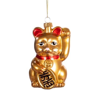 Boule de Noël Chat Chanceux Doré - le Chat Chanceux