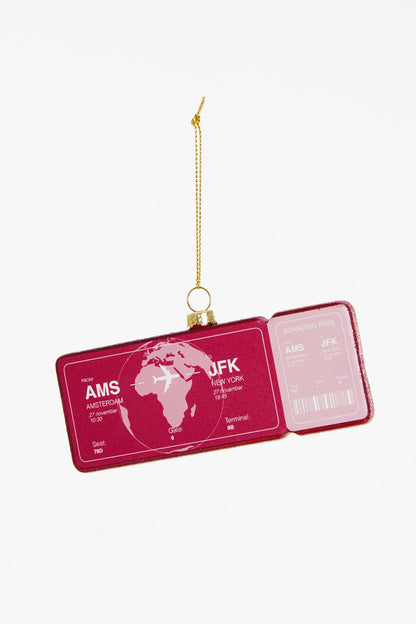 Boule de Noël Boardingpass Amsterdam - New York