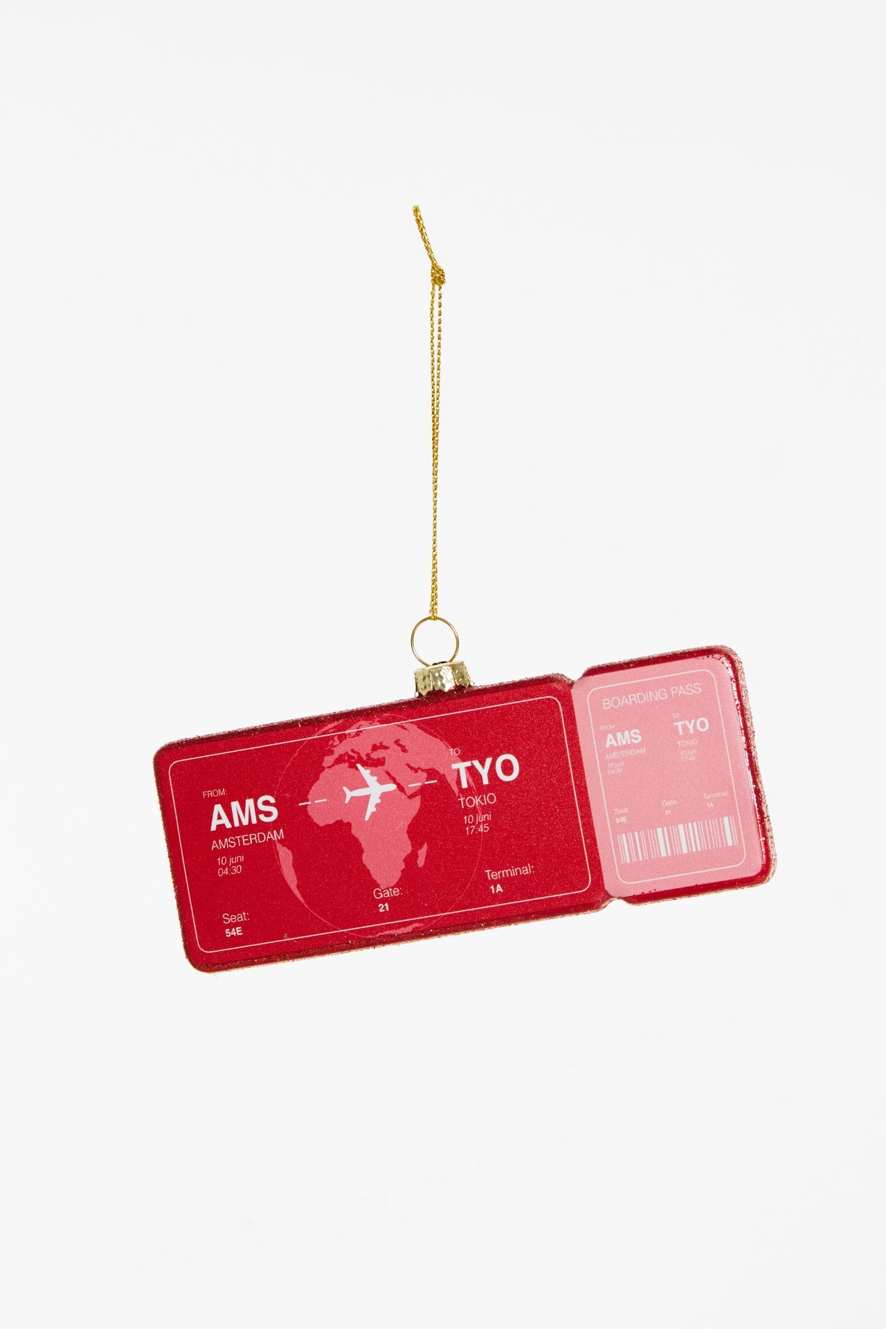 Boule de Noël Boardingpass Amsterdam - Tokio