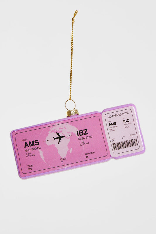 Christbaumkugel Boardingpass Amsterdam - Ibiza