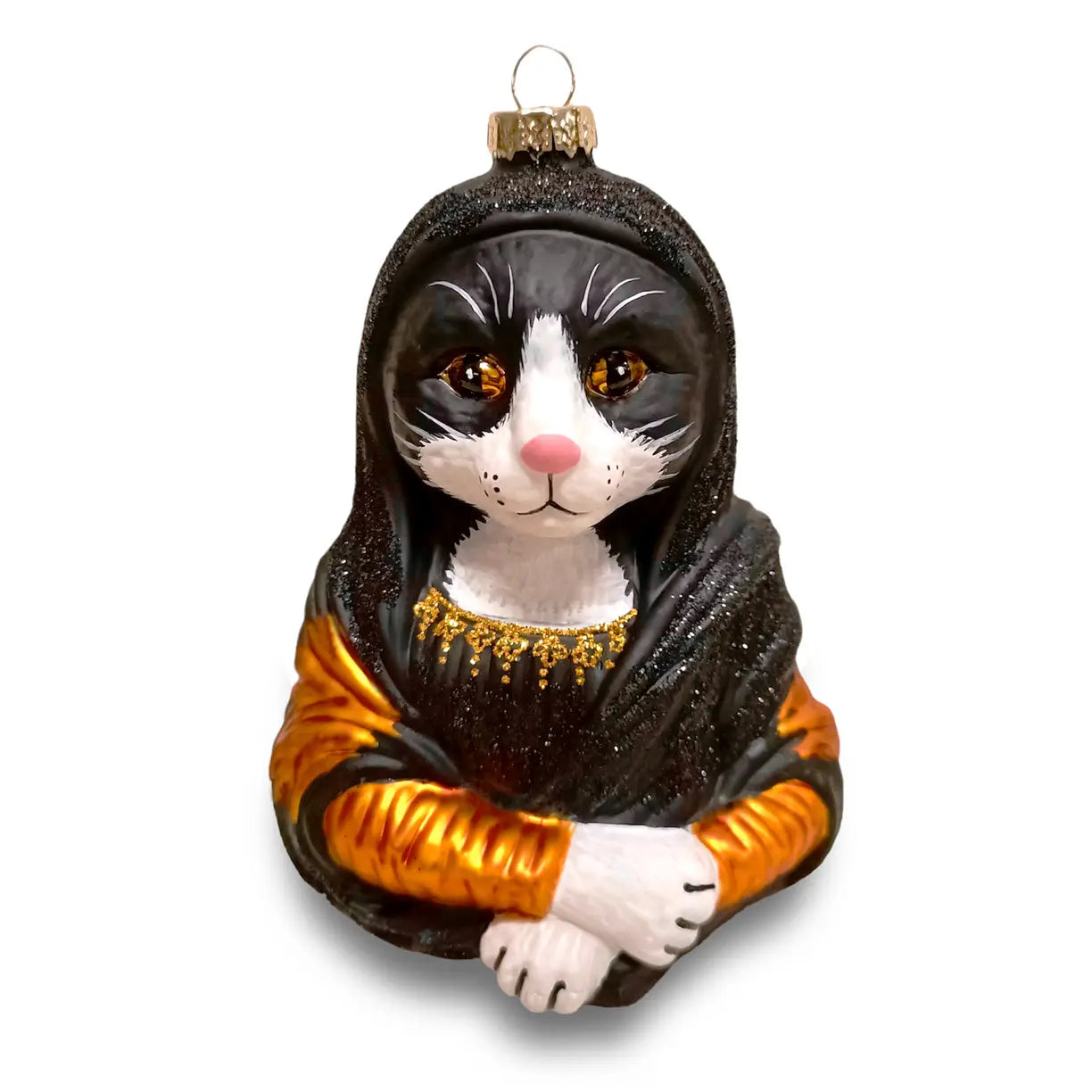Boule de Noël Mona Lisa Chat Tuxedo par Naked Decor - 93001207